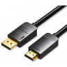 Cable Conversor Vention HADBI/ DisplayPort Macho - HDMI Macho/ 3m/ Neg