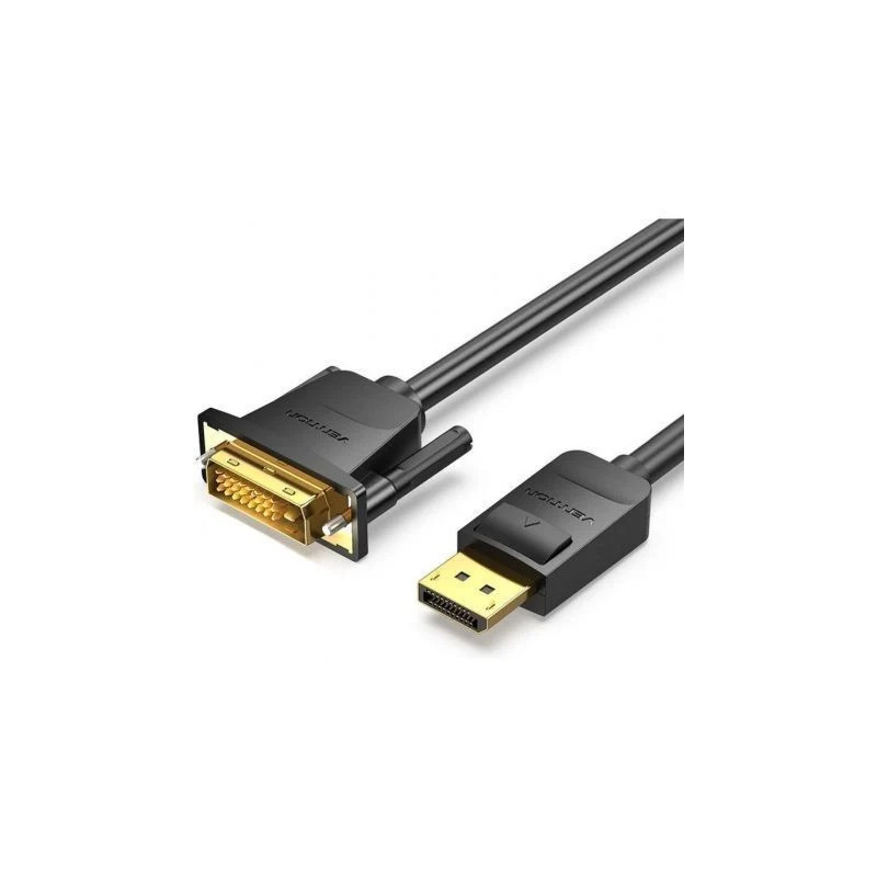 Cable Conversor Vention HAFBF/ DisplayPort Macho - DVI Macho/ 1m/ Negr