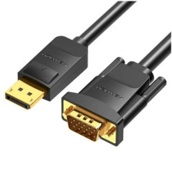 Cable Conversor Vention HBLBH/ DisplayPort Macho - VGA Macho/ 2m/ Negr
