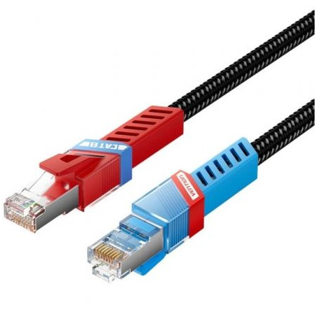 Cable de Red RJ45 SFTP Vention IKJBF Cat.8/ Gaming/ 1m/ Negro