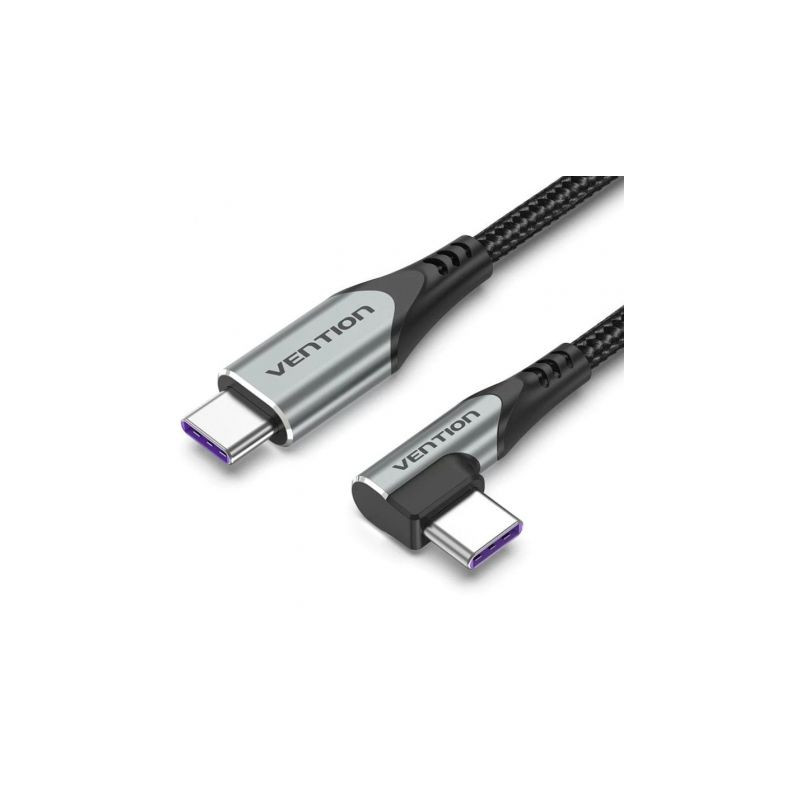 Cable USB 2.0 Tipo-C 90º Vention TAKHF/ USB Tipo-C Macho - USB Tipo-C