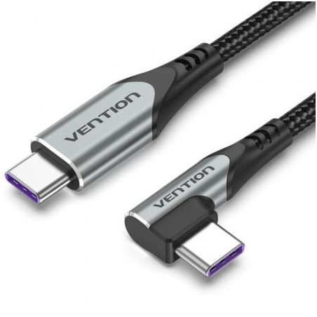 Cable USB 2.0 Tipo-C 90º Vention TAKHF/ USB Tipo-C Macho - USB Tipo-C
