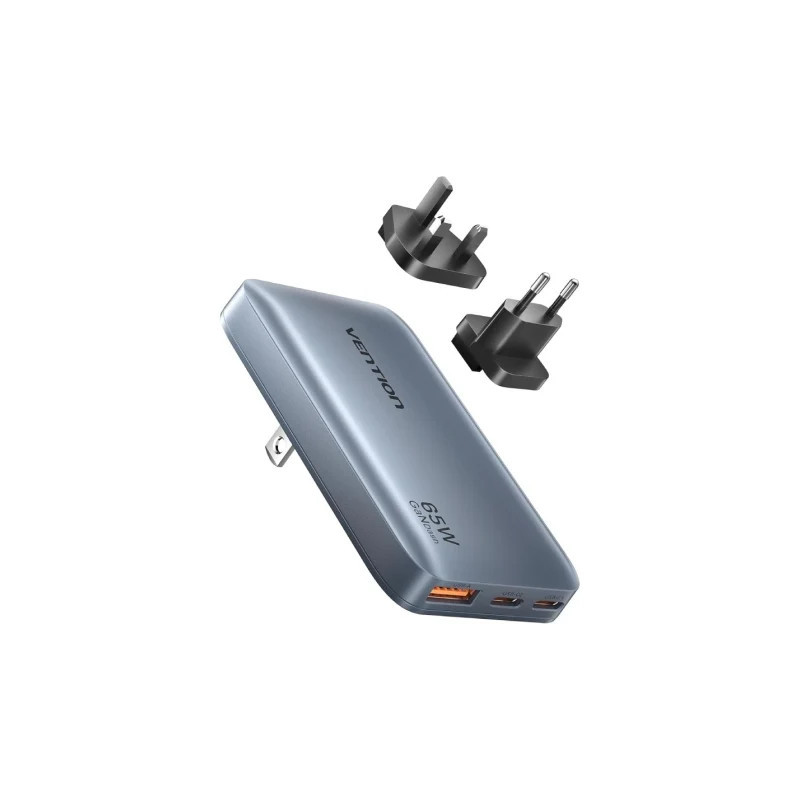 Cargador de Pared Universal GaN para Viaje Vention FCBH0/ 2xUSB Tipo-C