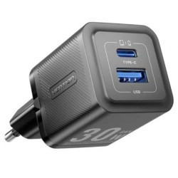 Cargador de Pared GaN Vention FEQB0-EU/ 1xUSB Tipo-C/ 1xUSB/ | APLIUM