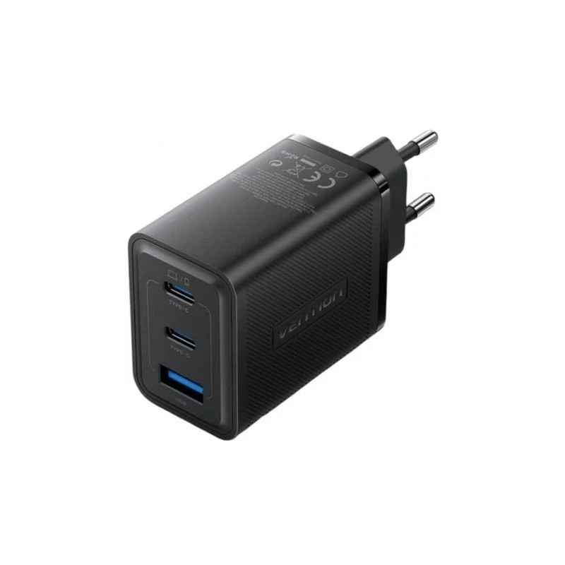 3-PORT USB (C + C + A) Gan Char (65W/65W/60W) Eu-plug Black | APLIUM