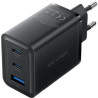 3-PORT USB (C + C + A) Gan Char (65W/65W/60W) Eu-plug Black | APLIUM