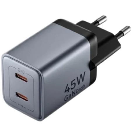 Cargador de Pared GaN Vention TZ-FCDH0-EU/ 2xUSB Tipo-C + Ca | APLIUM