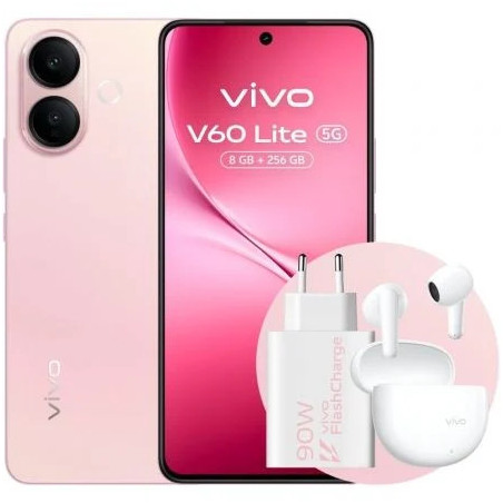 Smartphone Vivo V60 Lite 8GB/ 256GB/ 6.77"/ 5G/ Rosa/ Incluye Cargador