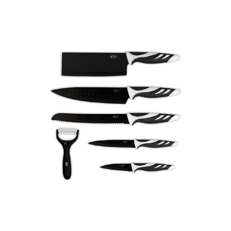 Set 6 Cuchillos CECOTEC SWISS NEGRO