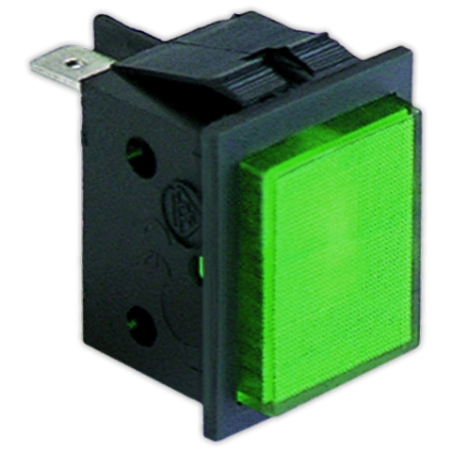 Piloto verde 22x30 mm 230 V