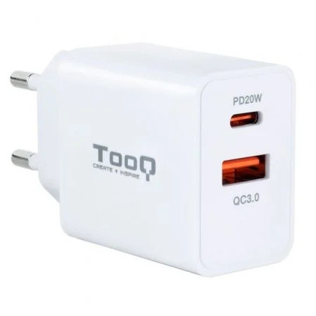 Cargador de Pared TooQ TQWC-2SC04WT/ 1xUSB Tipo-C/ 1xUSB/ 20 | APLIUM