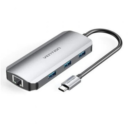 Docking USB Tipo-C Vention TOHHB/ 1xHDMI 4K/ 3xUSB/ 1xRJ45/ 1xUSB Tipo