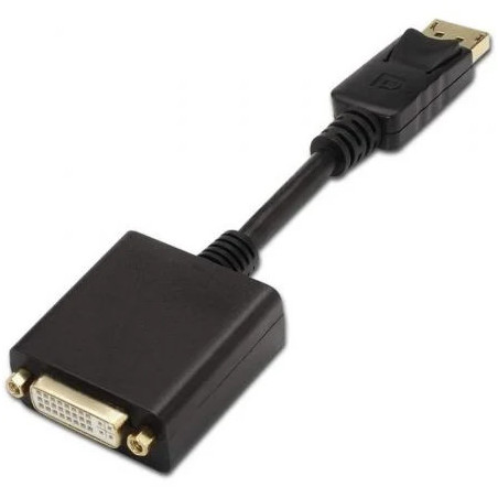 Conversor Aisens A125-0133/ DisplayPort Macho - DVI Hembra/ 15cm/ Negr