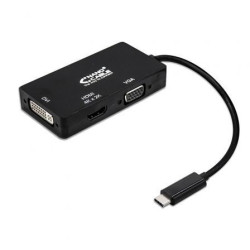 Conversor Nanocable 10.16.4301-BK/ USB Tipo-C Macho - VGA Hembra/ DVI