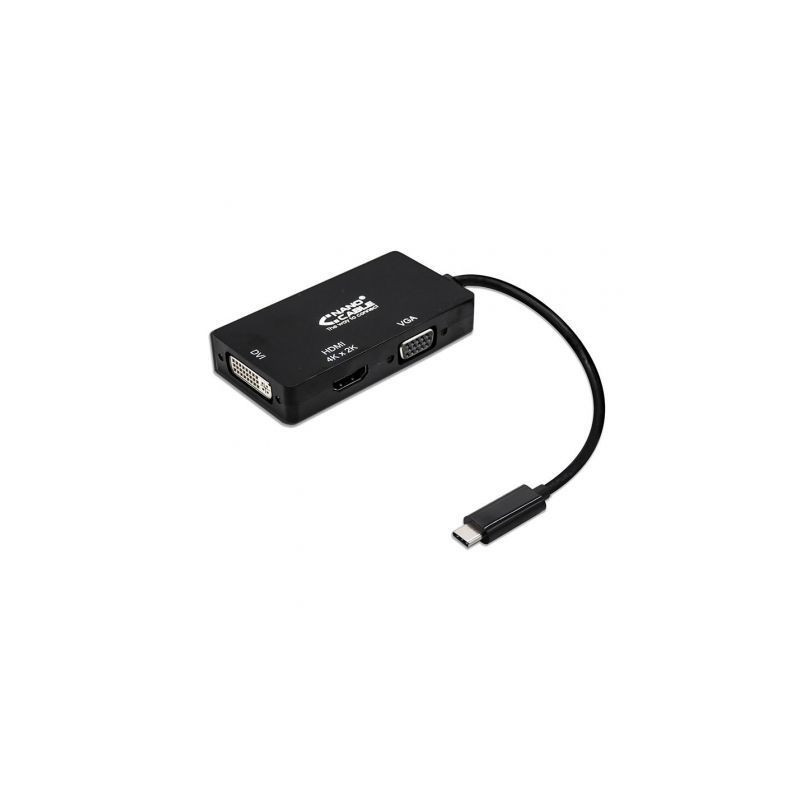 Conversor Nanocable 10.16.4301-BK/ USB Tipo-C Macho - VGA Hembra/ DVI
