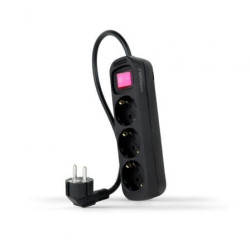 Regleta con Interruptor Nanocable 10.38.0003-BK/ 3 Tomas de | APLIUM
