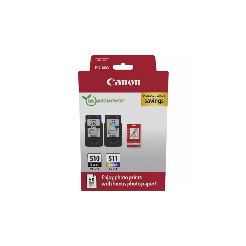 2970B017 - Cartucho de Tinta Original Canon PG-510 + CL-511 | APLIUM