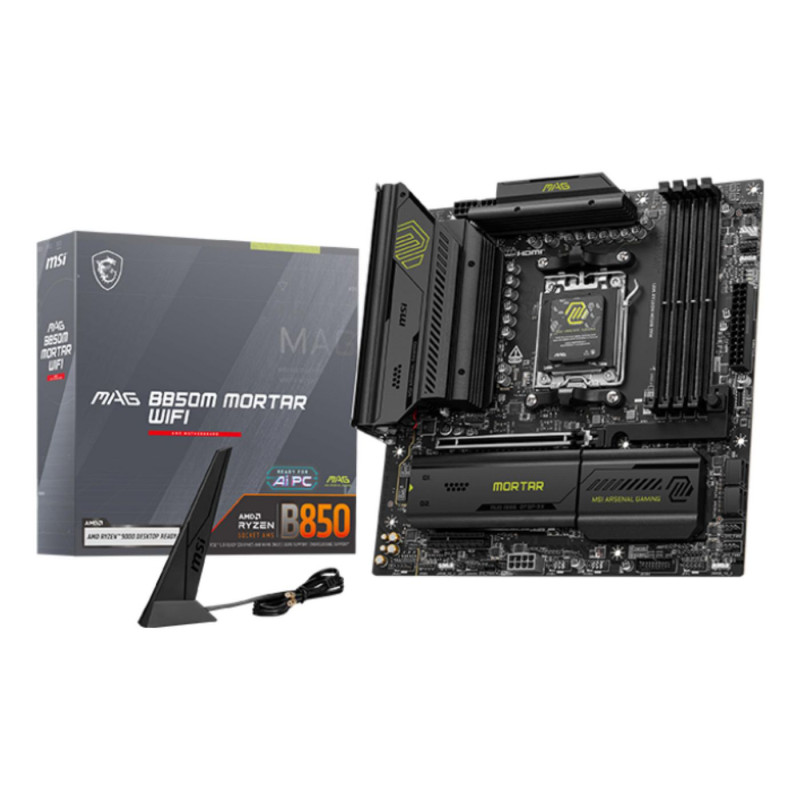 Placa Msi Mag B850M Mortar WIFI,AMD,AM5,B850,4DDR5,256GB,1HD | APLIUM