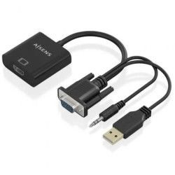 Cable Conversor Aisens A115-0872 SVGA Macho - USB Macho/ Jack Macho -