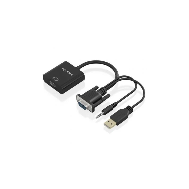 Cable Conversor Aisens A115-0872 SVGA Macho - USB Macho/ Jack Macho -