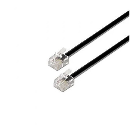 Cable de Teléfono RJ11 6P4C Aisens A143-0319/ 2m/ Negro