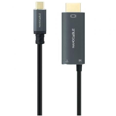 Cable Conversor Nanocable 10.15.5182/ USB Tipo-C Macho - HDMI 8K Macho