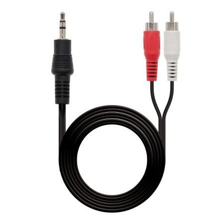Cable Estéreo Nanocable 10.24.0303/ Jack 3.5 Macho - 2x RCA Macho/ 3m/