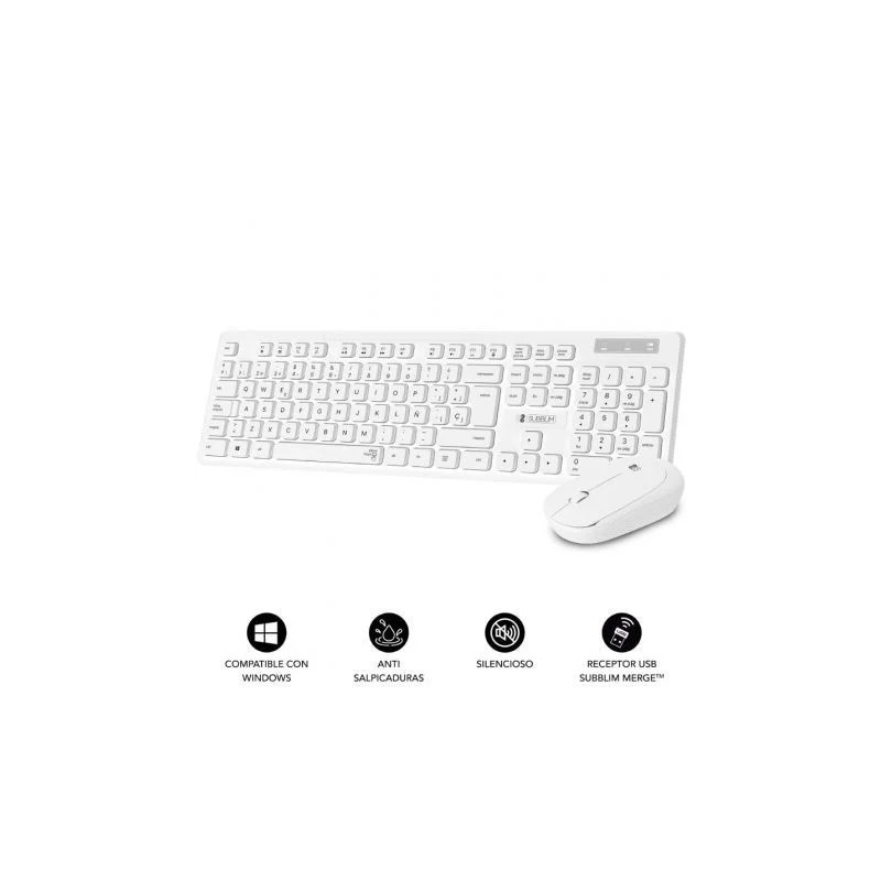 Teclado y Ratón Subblim Combo Business Slim Silencioso Inalámbrico/ Bl