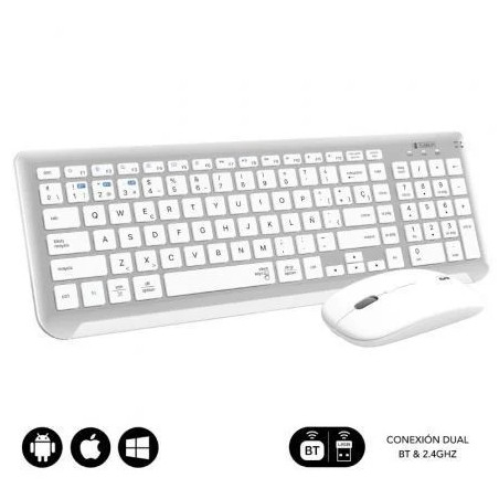 Teclado y Ratón Inalámbrico Subblim Combo Dual Prestige Extendido/ Bla