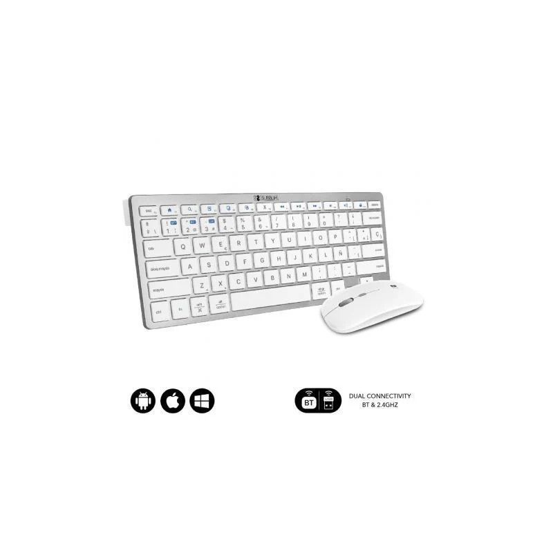 Teclado y Ratón Inalámbrico Subblim OCO010 Combo Multidispositivo Comp