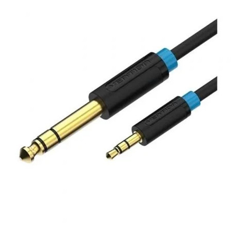 Cable Estéreo Vention BABBF/ Jack 6.5 Macho - Jack 3.5 Macho/ 1m/ Negr