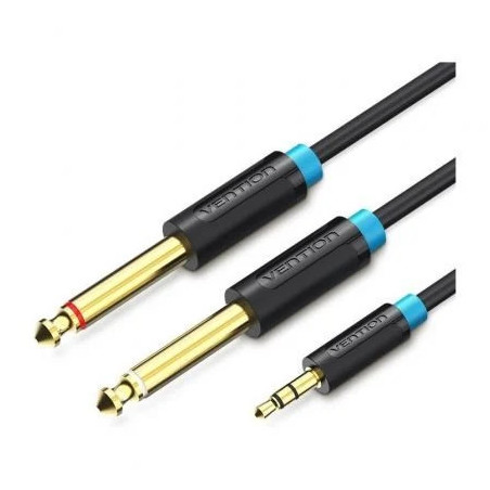 Cable Estéreo Vention BACBH/ Jack 3.5 Macho - 2x Jack 6.5 Macho/ 2m/ N