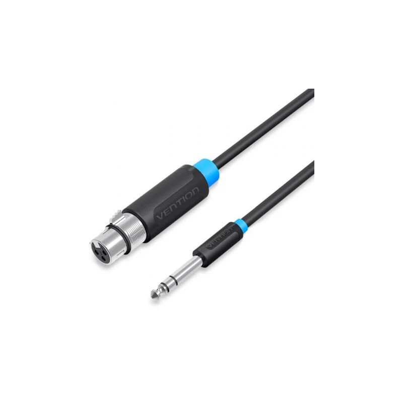 Cable Estéreo Vention BBEBH/ Jack 6.5 Macho - XLR Hembra/ 2m/ Negro