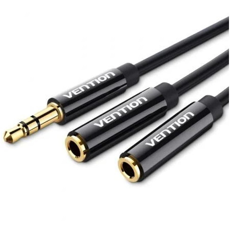 Cable Estéreo Vention BBSBY/ Jack 3.5 Macho - 2x Jack 3.5 Hembra/ 30cm