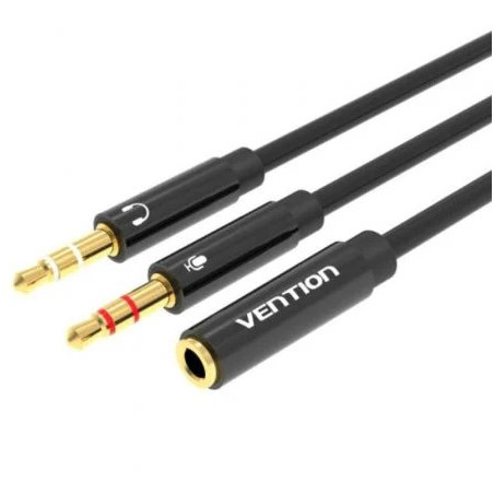 Cable Estéreo Vention BBTBY/ 2x Jack 3.5 Macho - Jack 3.5 Hembra/ 30cm