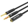 Cable Estéreo Vention BBTBY/ 2x Jack 3.5 Macho - Jack 3.5 Hembra/ 30cm