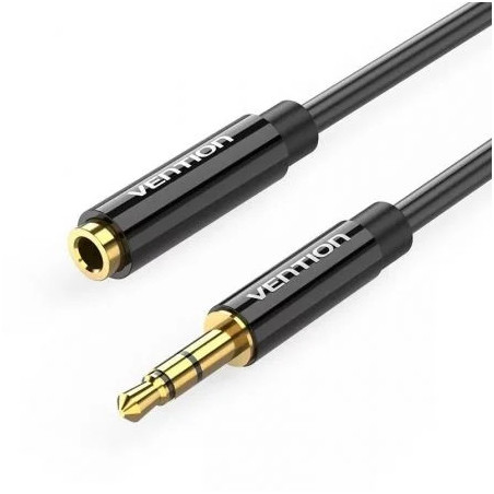 Cable Estéreo Vention BBZBF/ Jack 3.5 Macho - Jack 3.5 Hembra/ 1m/ Neg