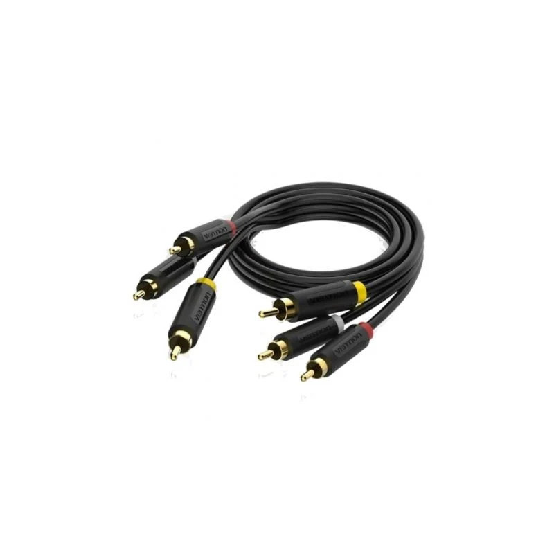 Cable Estéreo Vention BCABH/ 3x RCA Macho - 3x RCA Macho/ 2m/ Negro
