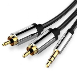 Cable Estéreo Vention BCFBG/ Jack 3.5 Macho - 2x RCA Macho/ 1.5m/ Negr