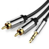 Cable Estéreo Vention BCFBG/ Jack 3.5 Macho - 2x RCA Macho/ 1.5m/ Negr