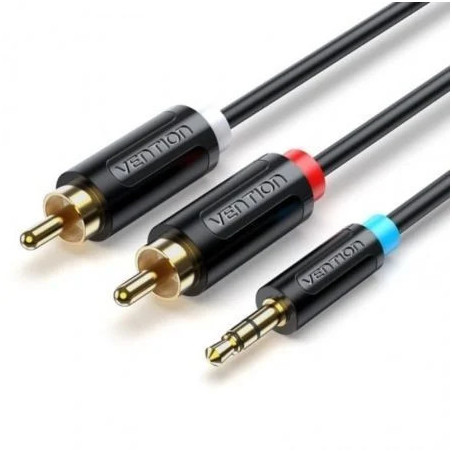 Cable Estéreo Vention BCLBG/ Jack 3.5 Macho - 2x RCA Macho/ 1.5m/ Negr
