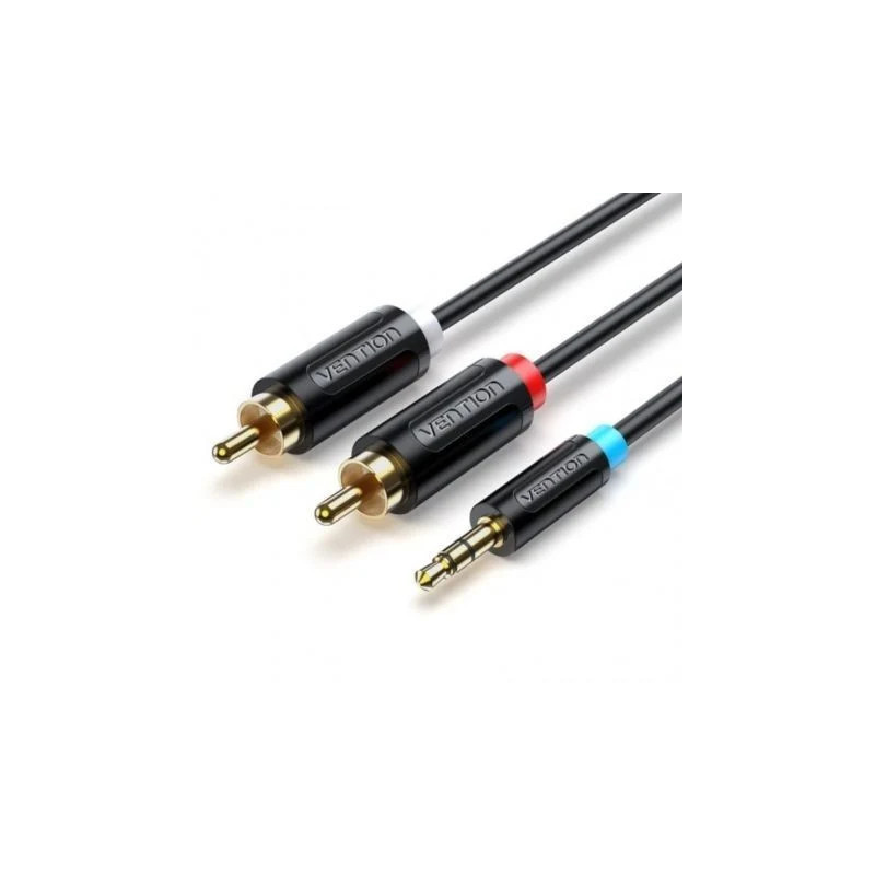 Cable Estéreo Vention BCLBH/ Jack 3.5 Macho - 2x RCA Macho/ 2m/ Negro