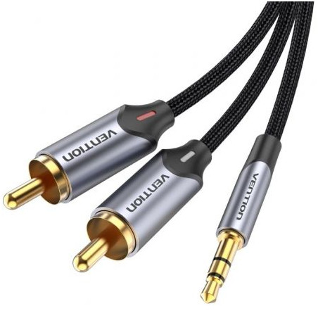 Cable Audio Vention BCNBG/ 2x RCA Macho - Jack 3.5 Macho/ 1.5m/ Gris