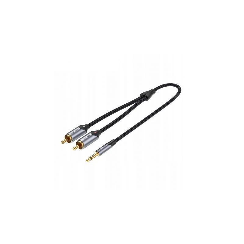 Cable Estéreo Vention BCNBI/ Jack 3.5 Macho - 2x RCA Macho/ 3m/ Gris