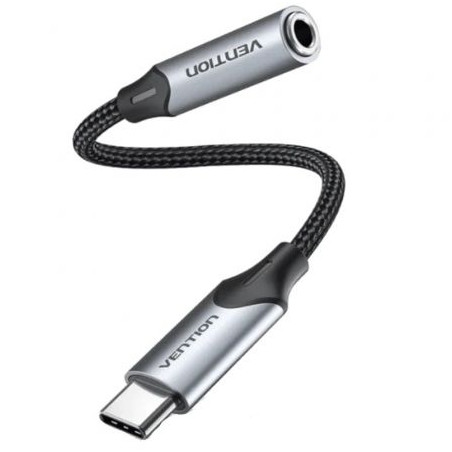 Conversor Vention BGMHF/ Jack 3.5 Hembra - USB Tipo-C Macho/ 1m/ Gris