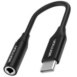 Conversor Vention BIHBA/ Jack 3.5 Hembra - USB Tipo-C Macho/ 10cm/ Neg