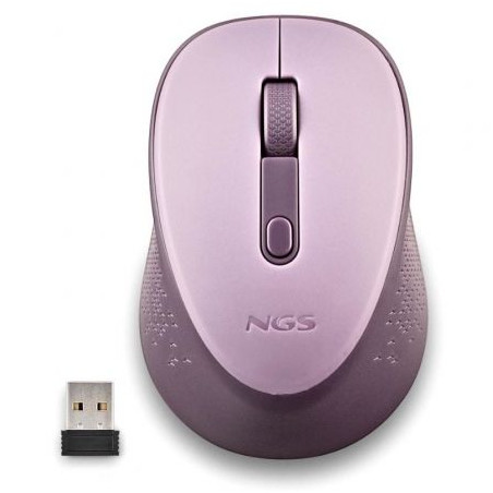Ratón Inalámbrico NGS Dew Lilac/ Hasta 1600 DPI/ Lila