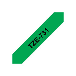 Brother TZe-731 - Negro sobre verde - rollo (1,2 cm x 8 m) 1 cinta(s)
