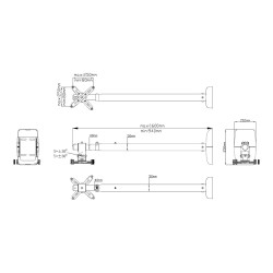 Soporte de pared universal para proyector - brazo telescópico con long