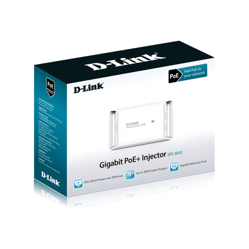 D-Link DPE-301GI - Inyector de corriente - 30 vatios